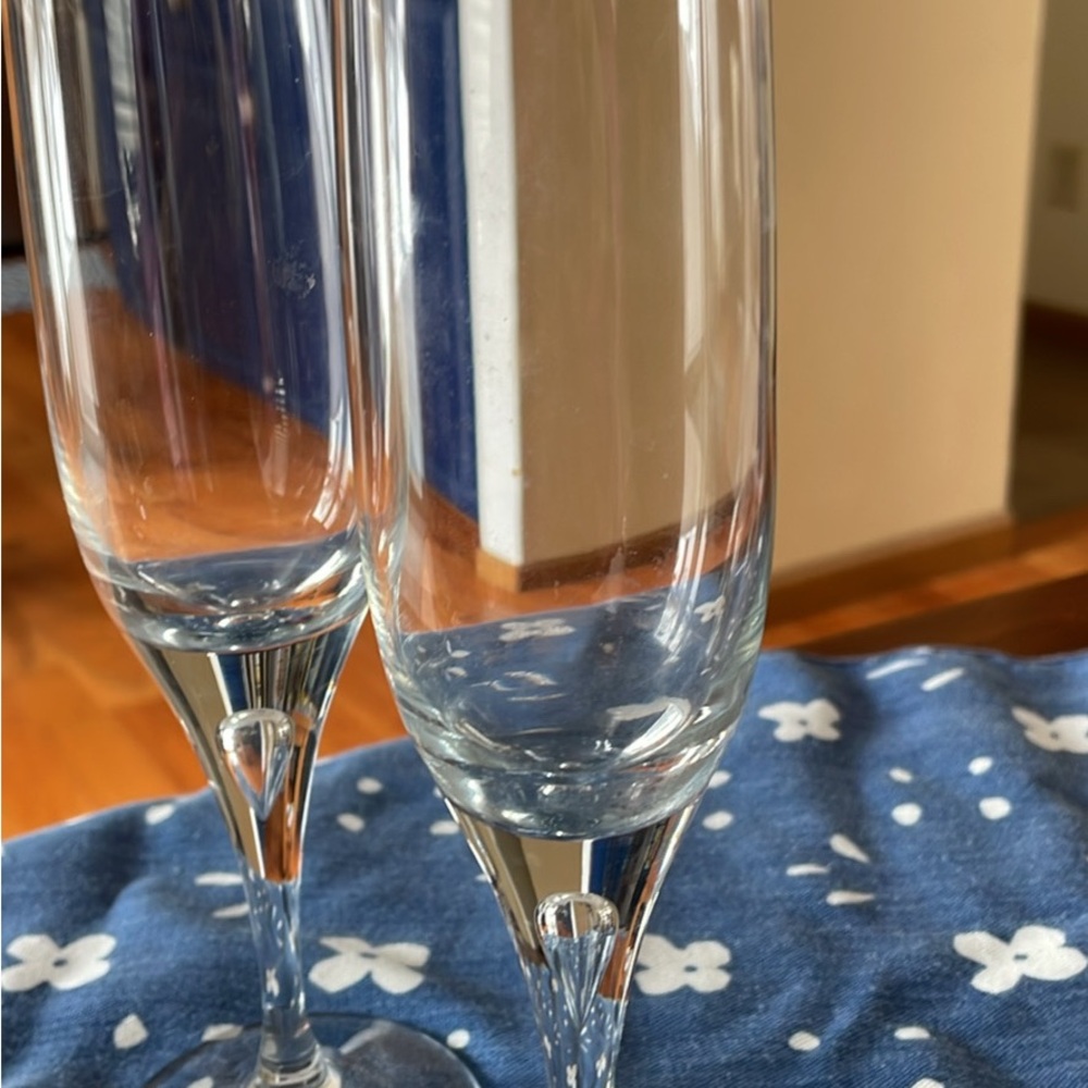 Champagne glasses set of 2 clear